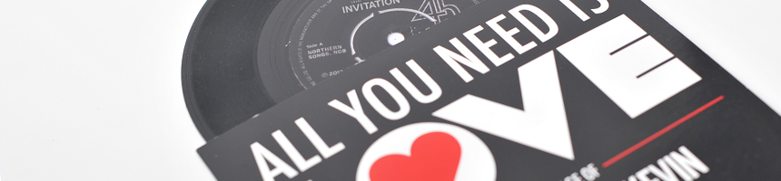 Vinyl 7 inch Redord Wedding Invitations