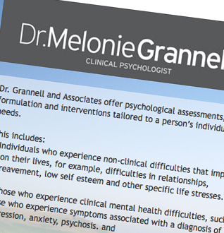 Dr. Melonie Grannell Psychology Web Design Project